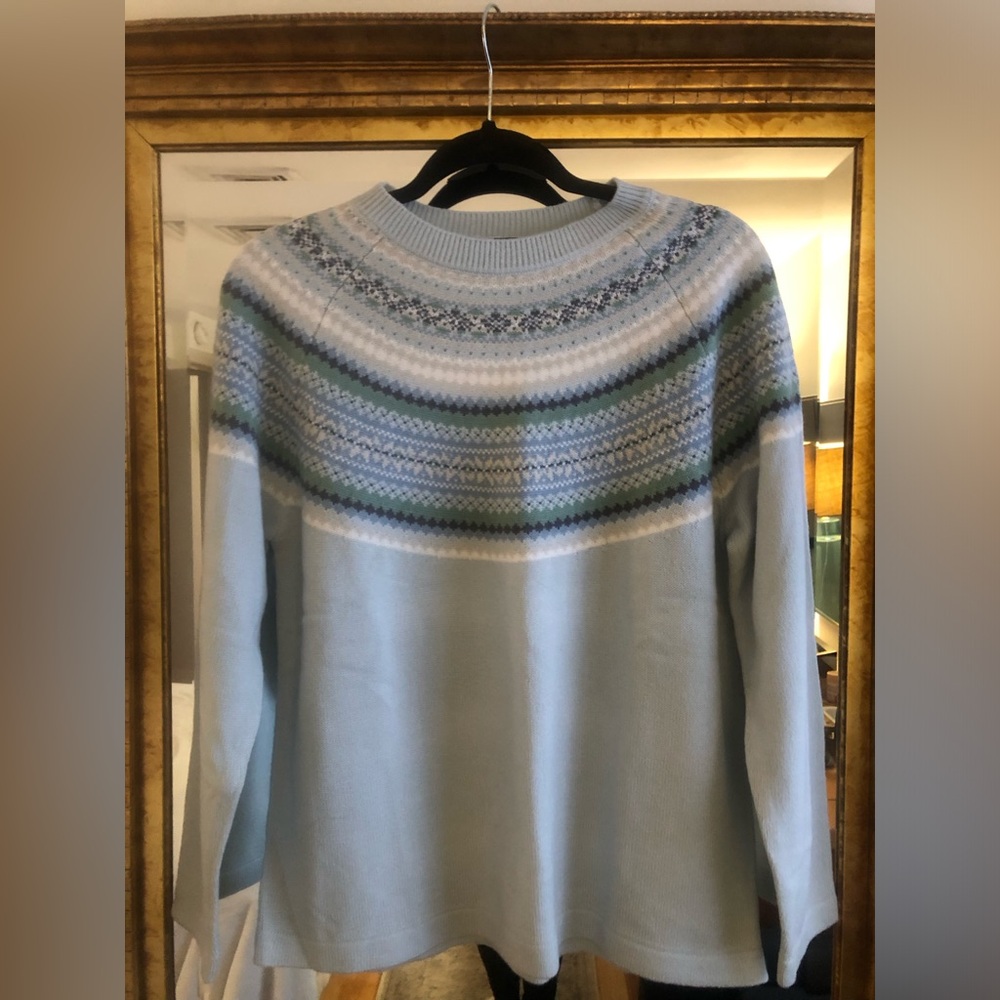 Chadwicks Light Blue Patterned Women's Sweater
